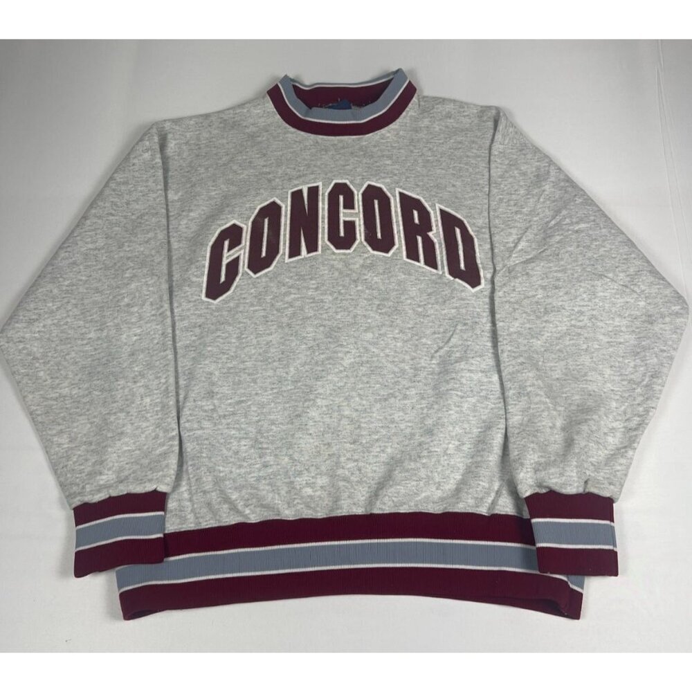 Taurus Men XL Gray Concord Spellout Sweatshirt Made in USA Vintage Crewneck